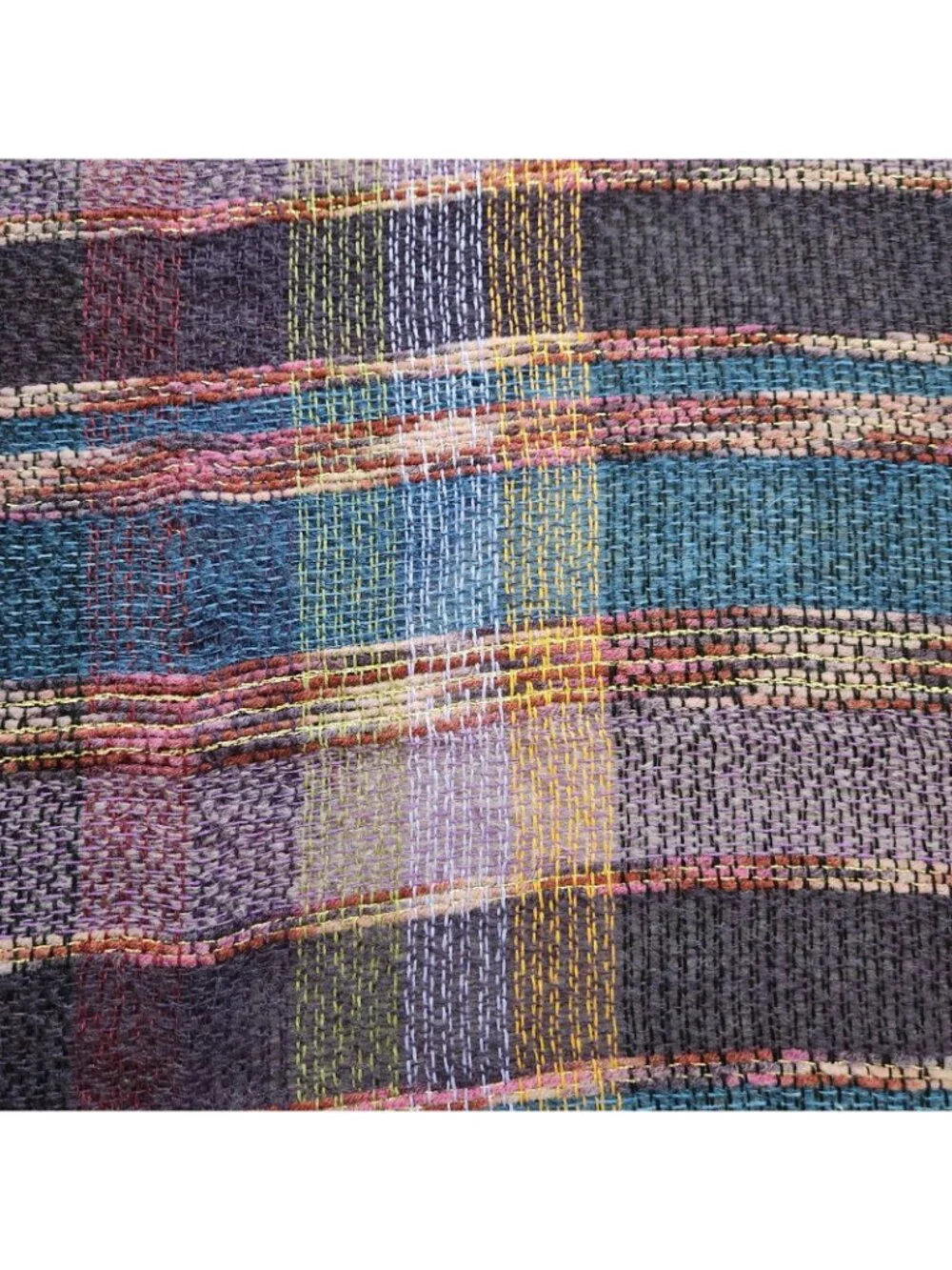 Echo Wool Mohair Acrylic Blend Scarf Shawl Woven Plaid Made in Italy